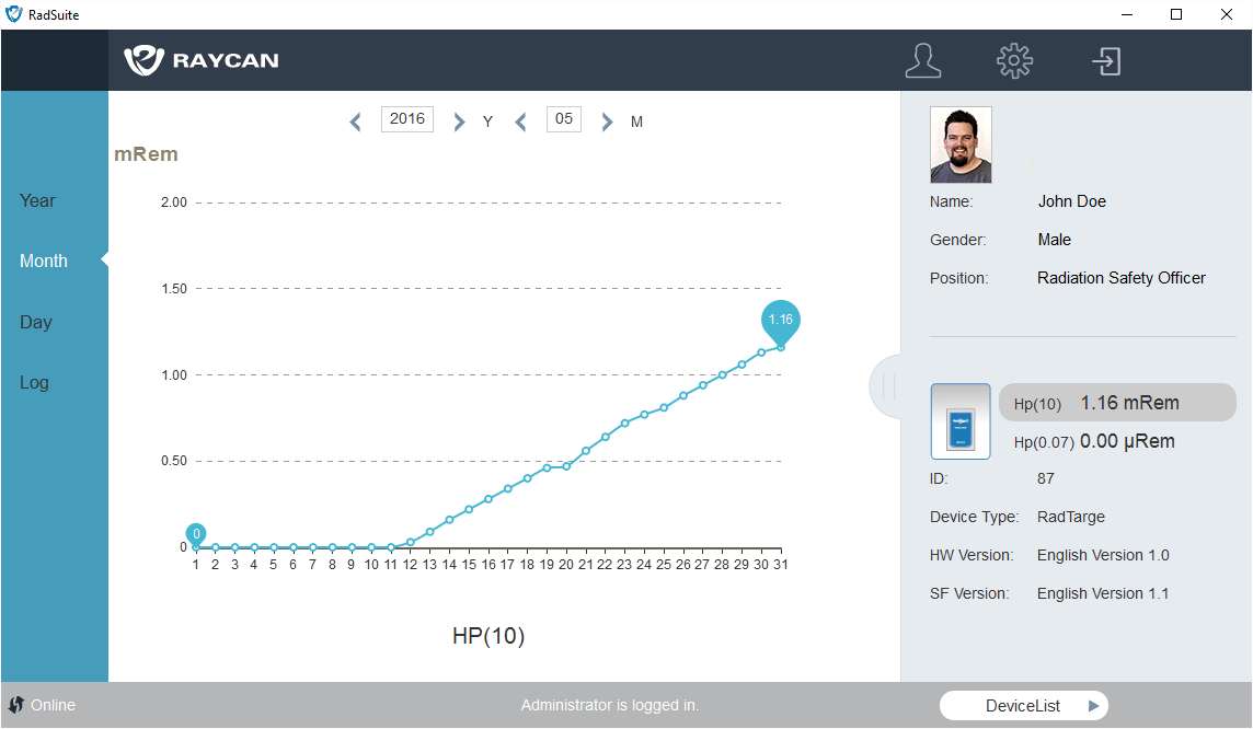 RadSuite-Dose screenshot