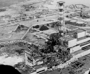 scientists work to contain radiation in Chernobyl reactor