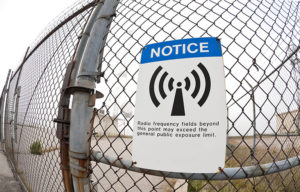 warning sign for high level RF radiation